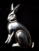 Large Bunny Rabbit Sterling Silver Pin Brooch Pendant , Taxco Mexico  **PRICE REDUCED!** 