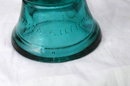   TELEPHONE PIONEERS of AMERICA GLASS BELL PAPERWEIGHT  RARE  AQUA BLUE COLOR 