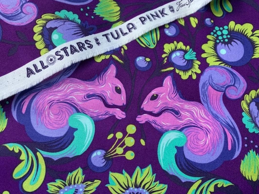 Squirrel Fox Glove in Purple (All Stars Collection) by Tula Pink - - 1 Yard