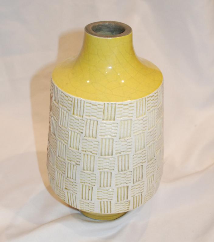 Yellow Modernist Pottery Vase