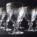SET OF 6 VINTAGE HEISEY ARCADIA CUT CRYSTAL WATER GOBLETS