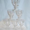 SET OF 6 VINTAGE HEISEY ARCADIA CUT CRYSTAL WATER GOBLETS