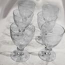 SET OF 6 VINTAGE HEISEY ARCADIA CUT CRYSTAL WATER GOBLETS