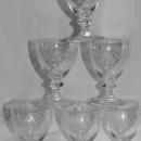 SET OF 6 VINTAGE HEISEY ARCADIA CUT CRYSTAL WATER GOBLETS