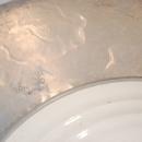 Hand Hammered Wrought Farberware Brooklyn Ny With Inserted China Plate Platter Tray