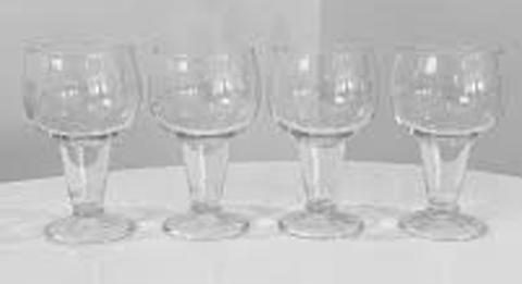  Set of Four   Hollow Stem, Beer  Glasses made by Anchor Hocking.  