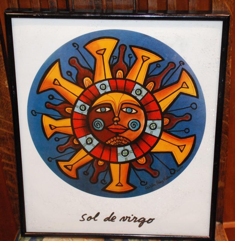Framed Art,  Sign of  Virgo, from the series Suns of the Zodiac by Carlos Páez Vilaró of Uruguay