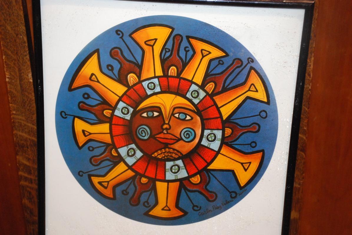 Framed Art,  Sign of  Virgo, from the series Suns of the Zodiac by Carlos Páez Vilaró of Uruguay