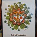 Framed Art,  Sign of   Aquarius, from the series Suns of the Zodiac by Carlos Páez Vilaró of Uruguay