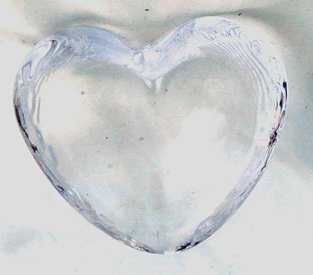 Simon Pearce Highgate Crystal Glass Heart  , Signed 