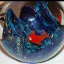 Ann Primrose Aquarium Fish Bowl Paperweight Murano Glass Fish Coral