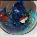 Ann Primrose Aquarium Fish Bowl Paperweight Murano Glass Fish Coral