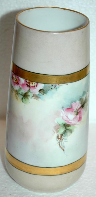 Vienna Austria Porcelain Vase Hand Painted Vase with Gold Trim