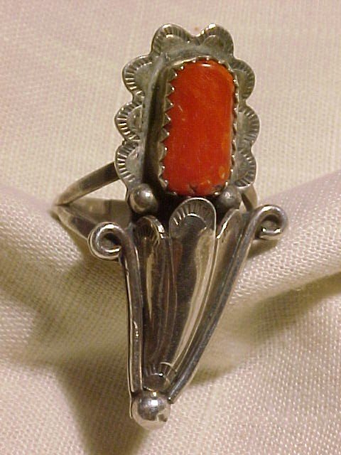 Hand Crafted  Sterling Squash Blossom Red Coral