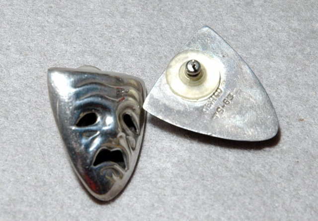 Theatrical Mask Happy/Sad Sterling Earrings