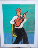 Oil Painting of Man with Guitar by Eloy Zuniga   *** PRICE REDUCED!***