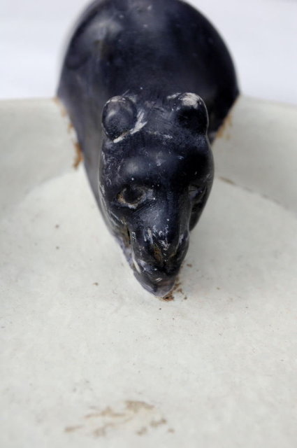 Black  Jaguar Soapstone Carved Trinket Tray