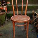 Antique Thonet Bentwood  Cafe Chair, Bistro Chair with Steam Embossed Seat Original Label