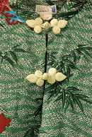 Asian Inspired Hawaiian Pake Dress , long silk Iolani, Moderist Bamboo & Cranes Pattern **PRICE REDUCED!**