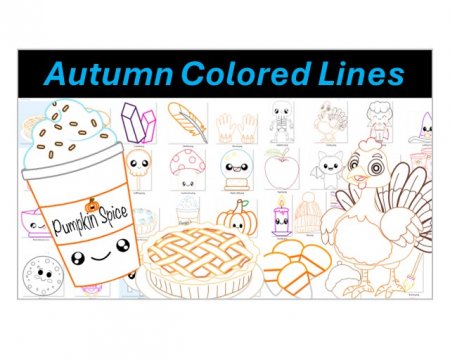 Colored Line PLR Images - Autumn Set