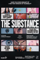 SUNDAY, OCTOBER 4 ~ With sharp wit and cathartic intensity, Coralie Fargeat turns toxic beauty culture inside out in her Oscar®-winning latest feature. Powered by a career-best performance from Demi Moore, The Substance fearlessly bulldozes its way into the midnight-movie pantheon and the feminist canon.