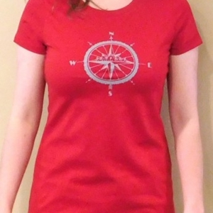.Compass Ladies T Shirt Red .Compass Ladies T Shirt Red