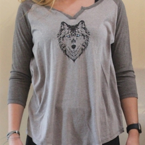 .Ladies Arrow Raglan T Shirt Smoke .Ladies Arrow Raglan T Shirt Smoke