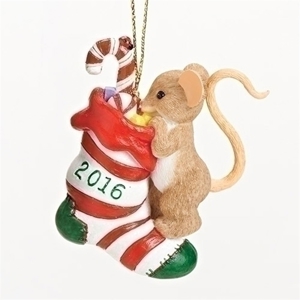 2.75" Annual Ornament Mouse Stocking 2.75" Annual Ornament Mouse Stocking