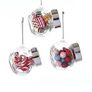 2.5 Candy In Glass Candy Jar Ornament 2.5 Candy In Glass Candy Jar Ornament