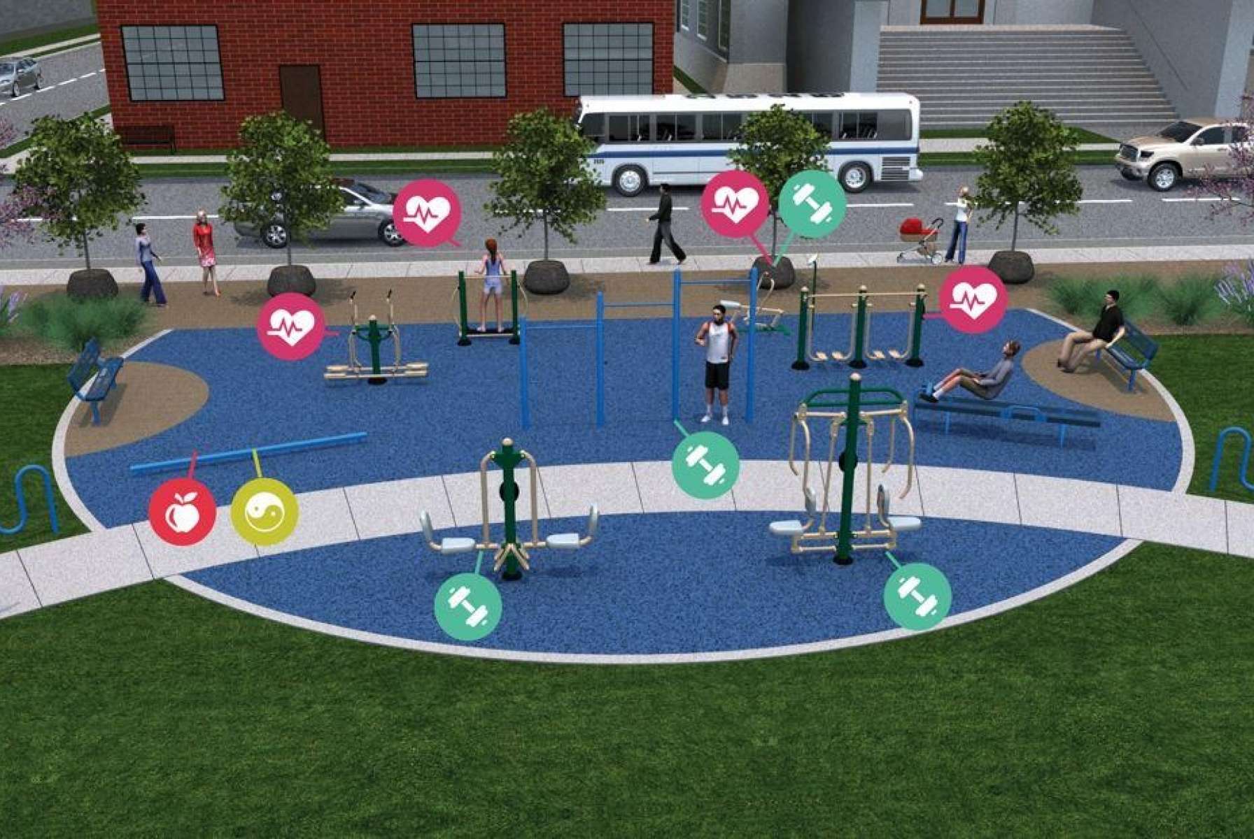 PlayCore Outdoor Adult Fitness Parks Design Considerations