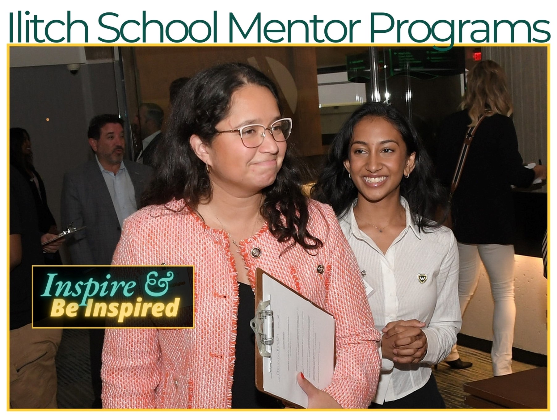 Photo of individuals participating in the mentoring program with quote stating- Inspire and be inspired