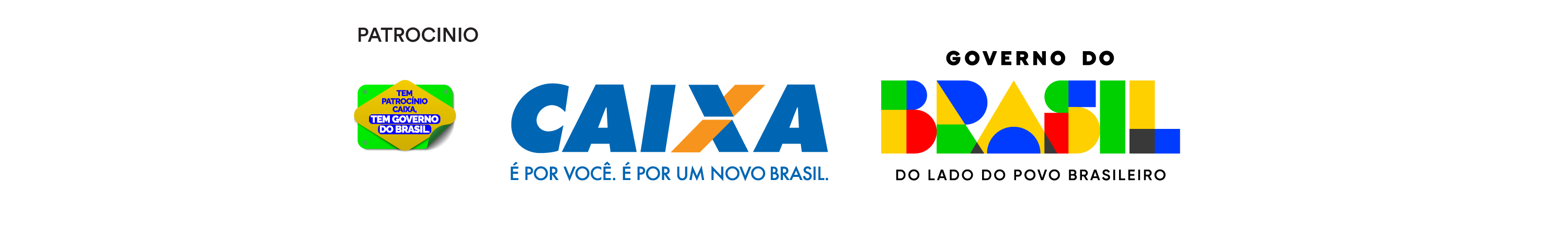 Logotipos de CAIXA y el Gobierno Federal.