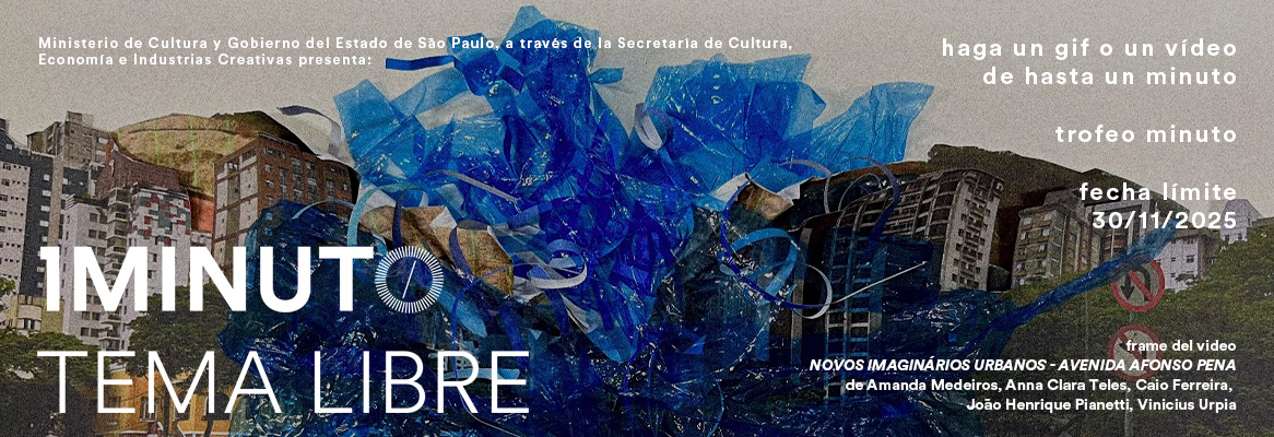 Banner del concurso Tema Libre del Festival del Minuto. Crea un video o GIF de hasta 60 segundos con tema libre. Inscripciones hasta el 30 de noviembre de 2025.