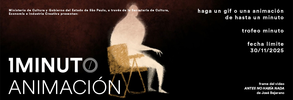 Banner del concurso de Animación del Festival del Minuto. Envía una animación de hasta 60 segundos con cualquier técnica. Inscripciones hasta el 30 de noviembre de 2025.