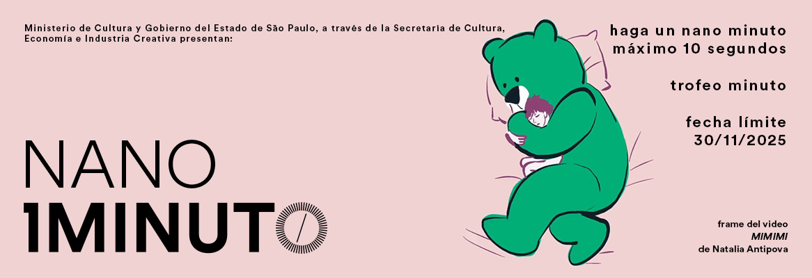 Banner del concurso Nano Minuto del Festival del Minuto. Envía un video de hasta 10 segundos con tema libre. Inscripciones hasta el 30 de noviembre de 2025.