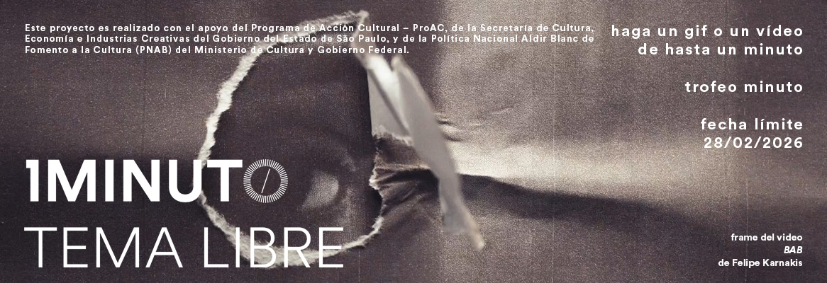 Banner del concurso Tema Libre del Festival del Minuto. Crea un video o GIF de hasta 60 segundos con tema libre. Inscripciones hasta 28/02/2026.