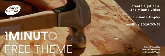 Banner for the Free Theme contest of the One Minute Festival. Create a video or GIF up to 60 seconds on any topic. Deadline 2026/03/31.