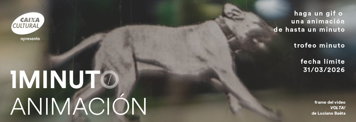 Banner del concurso de Animación del Festival del Minuto. Envía una animación de hasta 60 segundos con cualquier técnica. Fecha límite 31/03/2026.
