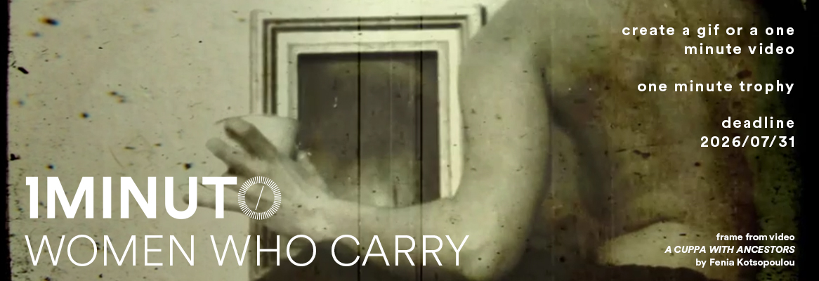 Banner for the "Women Who Carry" contest - Minute Festival. Make a video of up to one minute on the theme. Entries until July 31, 2026.