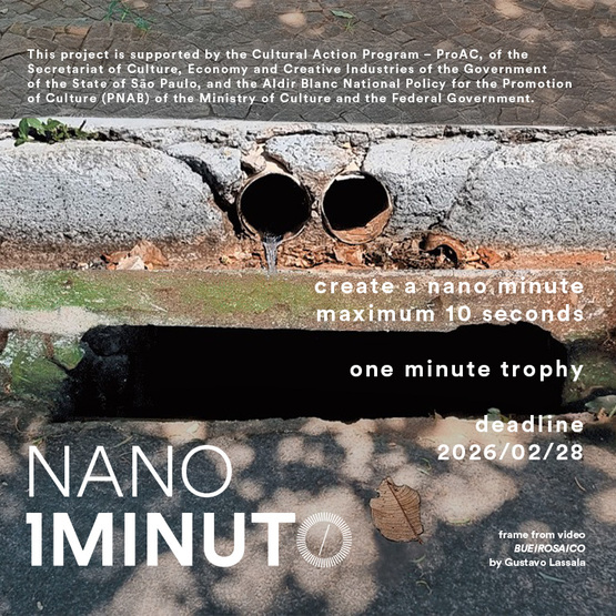 Banner for the Nano Minute contest of the One Minute Festival. Submit a video up to 10 seconds long with any theme. Deadline 2026/02/28.