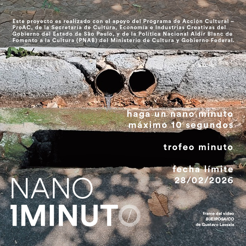 Banner del concurso Nano Minuto del Festival del Minuto. Envía un video de hasta 10 segundos con tema libre. Fecha límite 28/02/2026.