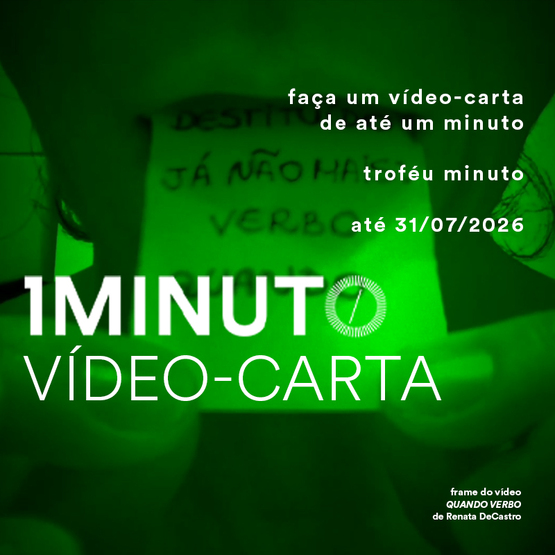 Banner do concurso Vídeo-Carta. Faça um vídeo-carta de até um minuto. Inscrições até 31 de julho de 2026. 