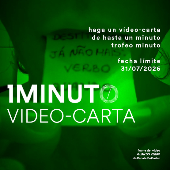 Banner para el concurso de videocartas. Crea una videocarta de hasta un minuto. Se aceptan inscripciones hasta el 31 de julio de 2026.