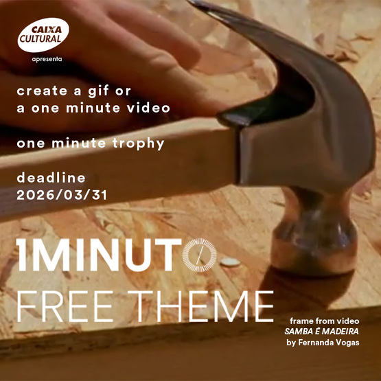 Banner for the Free Theme contest of the One Minute Festival. Create a video or GIF up to 60 seconds on any topic. Deadline 2026/03/31.