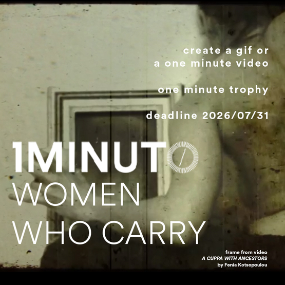 Banner for the "Women Who Carry" contest - Minute Festival. Make a video of up to one minute on the theme. Entries until July 31, 2026.