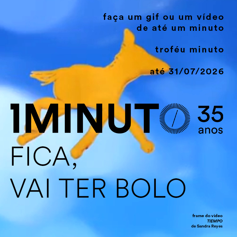 Banner do concurso Fica, vai ter bolo. Faça um vídeo de até um minuto sobre o formato do minuto. Inscrições até 31/07/2026.