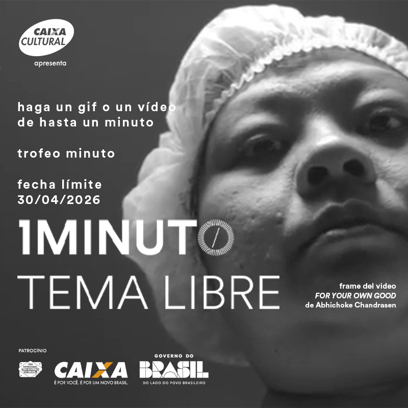 Banner del concurso Tema Libre del Festival del Minuto. Crea un video o GIF de hasta 60 segundos con tema libre. Hasta 30/04/2026.