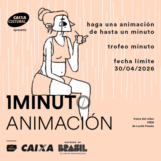 Banner del concurso de Animación del Festival del Minuto. Envía una animación de hasta 60 segundos con cualquier técnica. Fecha límite 30/04/2026.