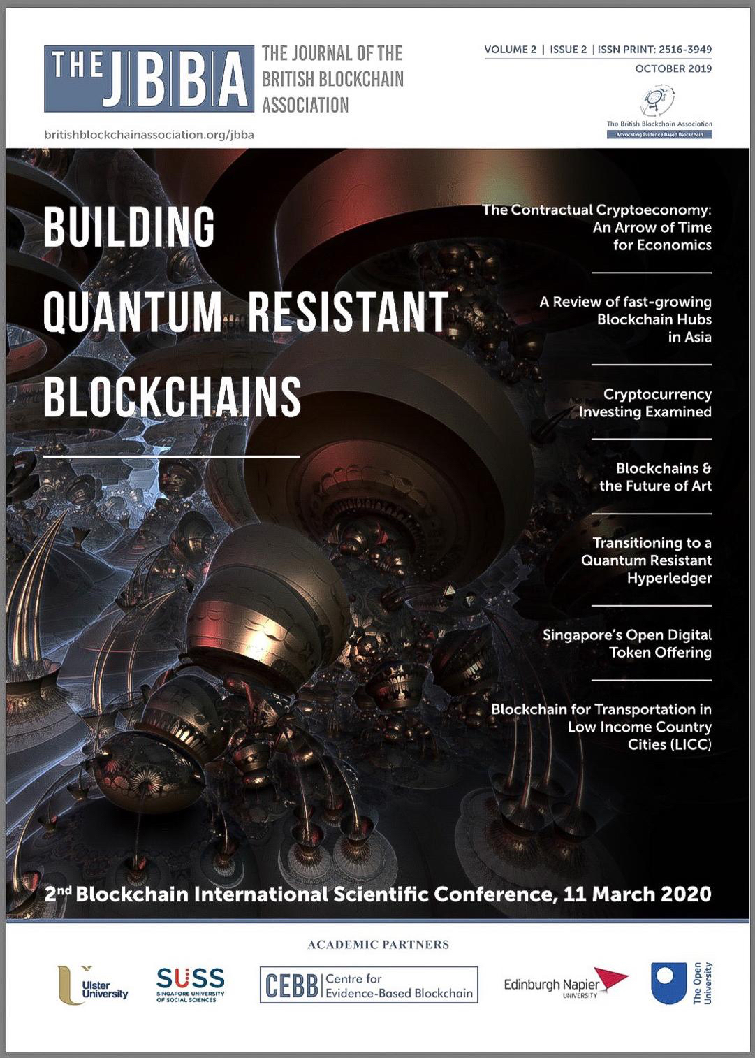 Full Text PDF of The JBBA, Volume 2 Issue 2, October 2019 | Published in  The Journal of The British Blockchain Association