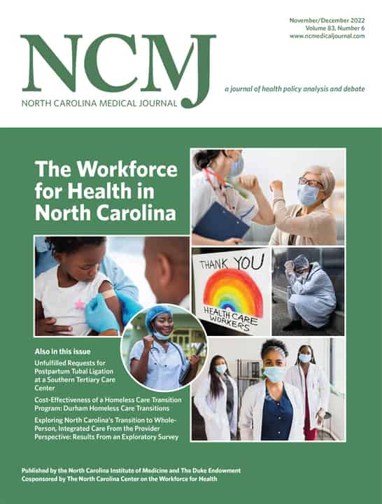 Vol. 83, Issue 6, 2022 Published by North Carolina Medical Journal